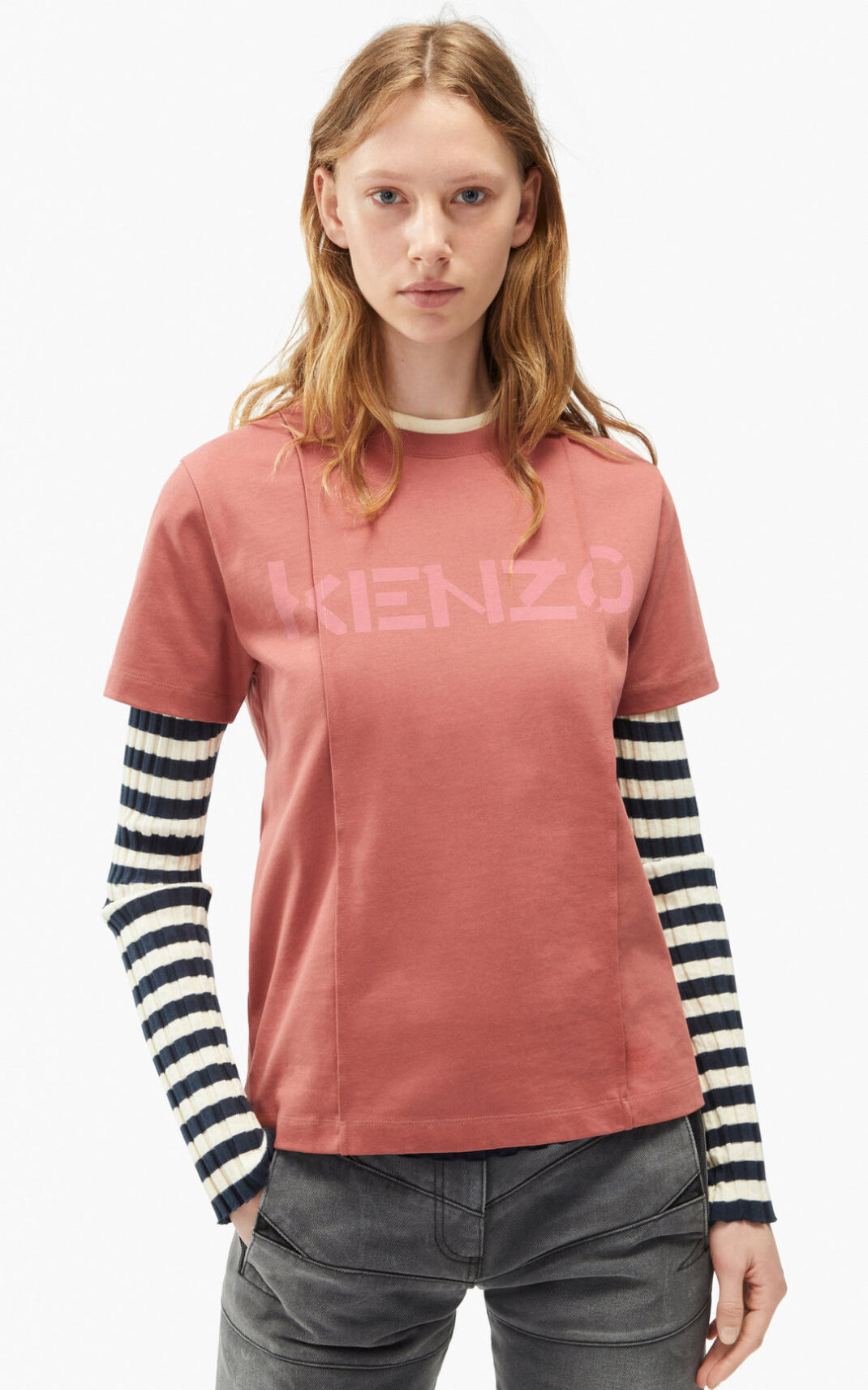 Kenzo Logo loose fitting Tシャツ レディース 暗ピンク - TPVKIU514